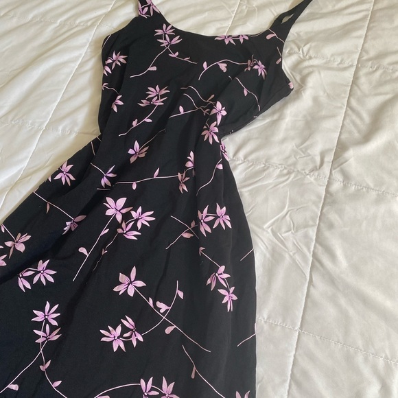 Black & Pink Floral Mini Dress - Picture 1 of 4